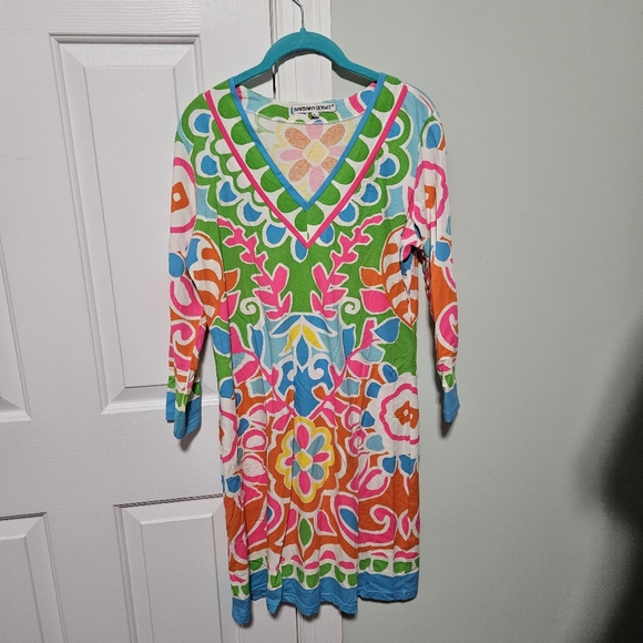 Barbara Gerwit Colorful Floral V-Neck Dress - Picture 1 of 6